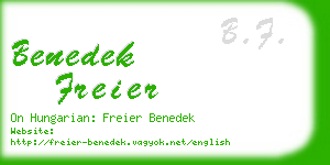 benedek freier business card